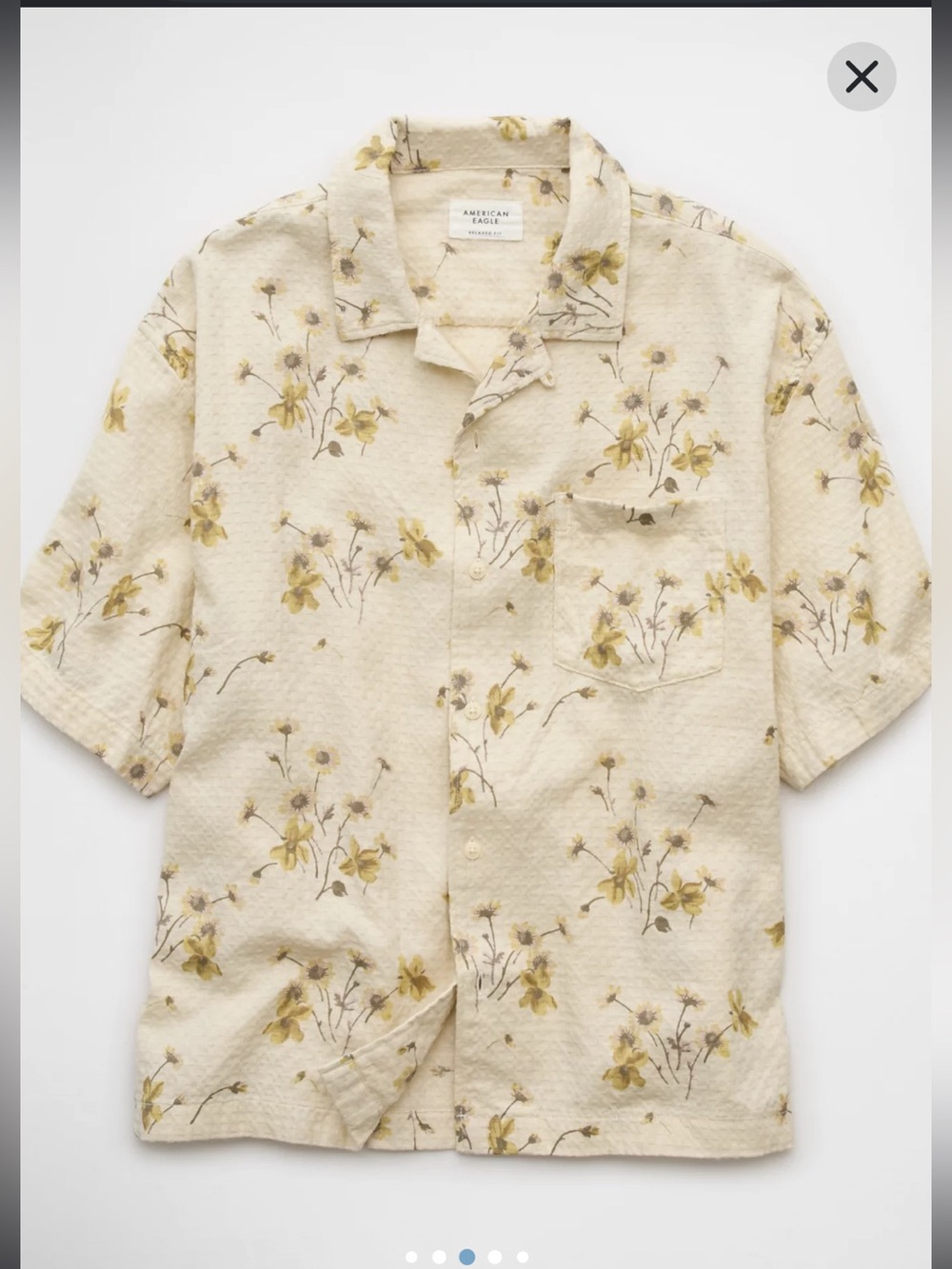 AE Poolside Floral Button-Up Shirt NWT XS